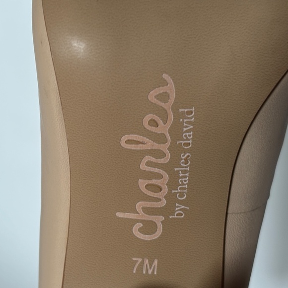 Charles David Beige Pointed-Toe Leather Heels - Picture 8 of 8